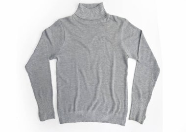 Gri balıkçı yaka şablonu. Beyaz bir arkaplanda izole edilmiş.