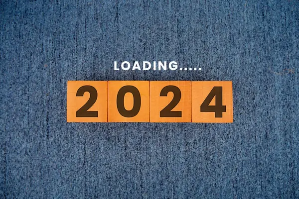 2023 to 2024 loading bar. Happy New Year 2024. Loading bar end of the year.