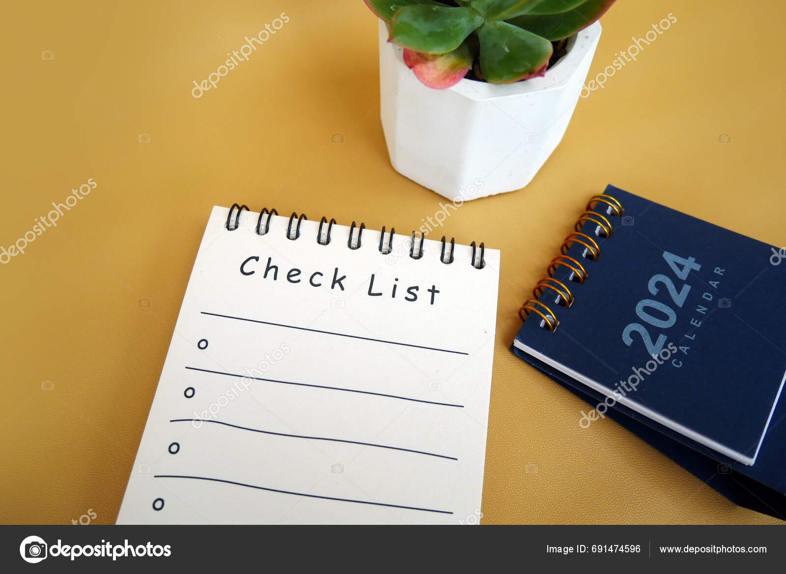 Checklist Book 2025 Calendar New Year 2025 Goals Resolutions Plan Stock