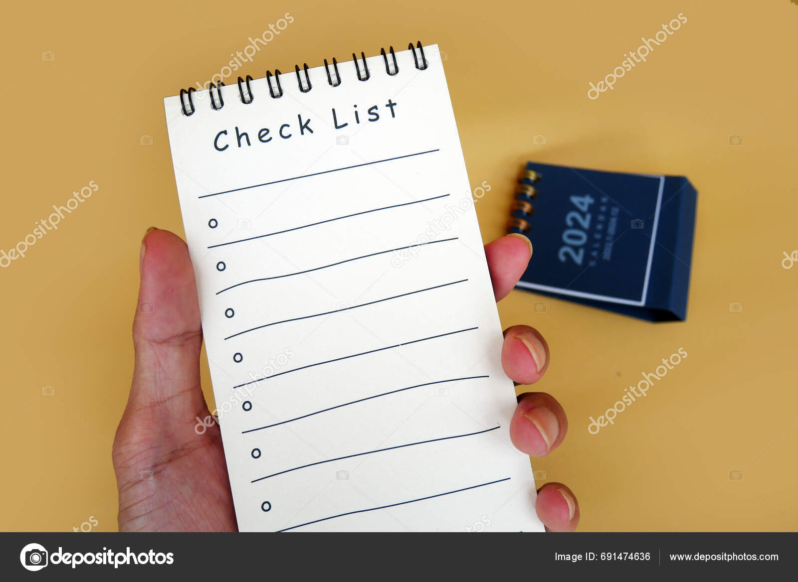 Checklist Book 2024 Calendar New Year 2024 Goals Resolutions Plan Stock
