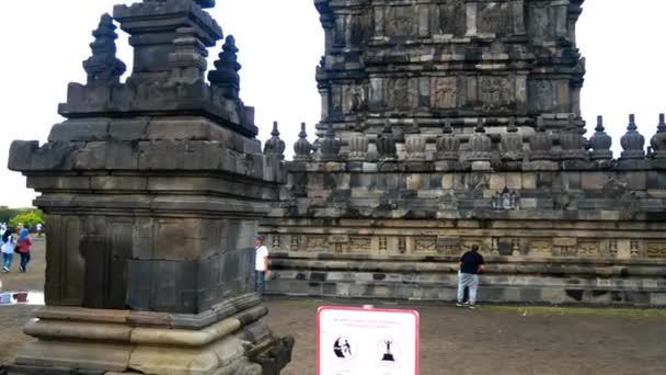 Джокьякарта Индонезия Декабря 2023 Года Храм Прамбанан Объект Культурного Наследия — стоковое видео