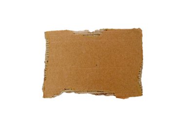 Not olarak kullanmak için parçalanmış karton. Parçalanmış karton izole edilmiş beyaz arkaplan