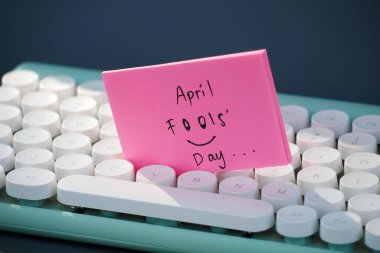 April Fool's Day! Handwritten on a stick note clipart