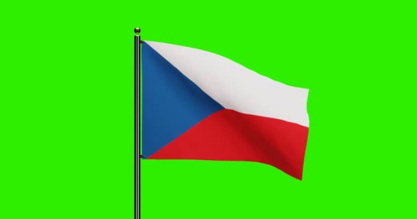 Μεταμορφωμένη Τσεχική Δημοκρατία Σημαία Κυματίζοντας Animation Ρεαλιστική Κίνηση Ανέμου Εθνική — Αρχείο Βίντεο