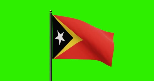 Тривимірна Анімація Східного Тимору Національний Прапор Плетіння Анімації Реалістичним Рухом — стокове відео