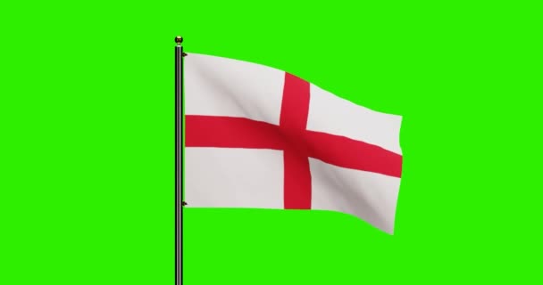 Rendered England National Flag Waving Animation Realistic Wind Motion National — Stock video