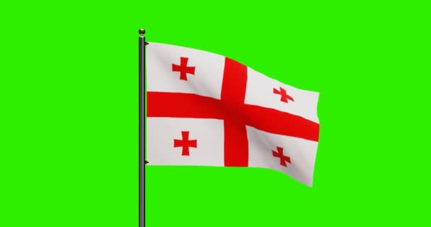 Rendered Georgia Bandiera Nazionale Sventola Animazione Con Movimento Del Vento — Video Stock