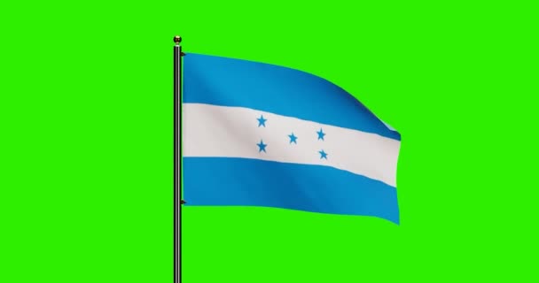 Rendered Honduras Ulusal Bayrak Dalgalama Animasyonu Gerçekçi Rüzgâr Hareketi Kusursuz — Stok video