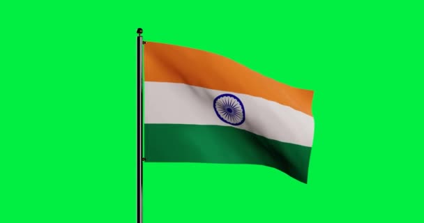 Gerenderte Indische Flaggenwellen Animation Mit Realistischer Windbewegung Indische Flagge Mit — Stockvideo