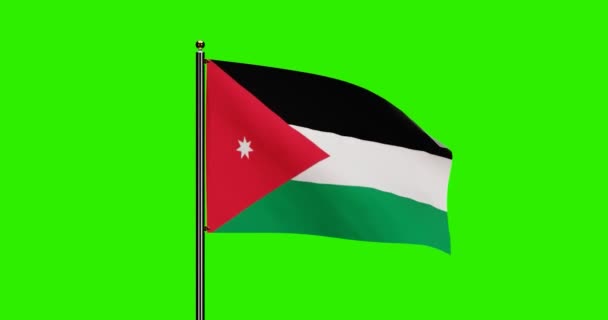 Rendered Jordan National Flag Waving Animation Realistic Wind Motion National — Stock Video