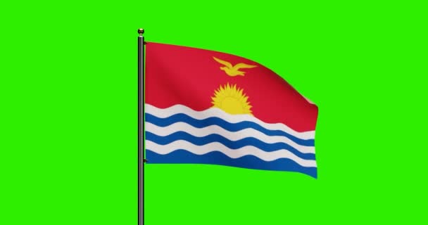 Renderizado Kiribati Bandeira Nacional Acenando Animação Com Movimento Vento Realista — Vídeo de Stock
