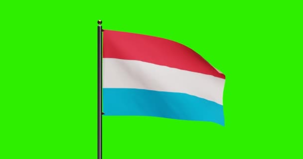 Rendered Luxembourg National Flag Waving Animation Realistic Wind Motion Bandiera — Video Stock