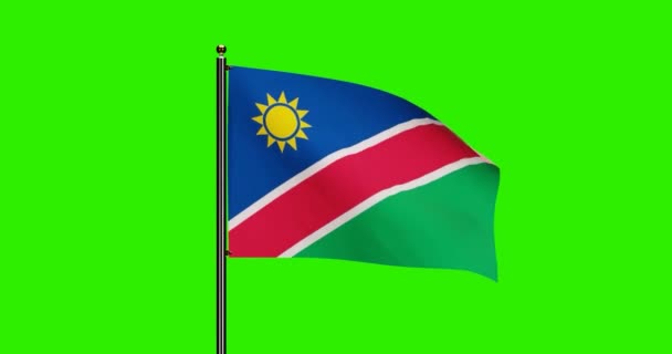 Rendered Namibia Bandiera Nazionale Sventola Animazione Con Movimento Del Vento — Video Stock