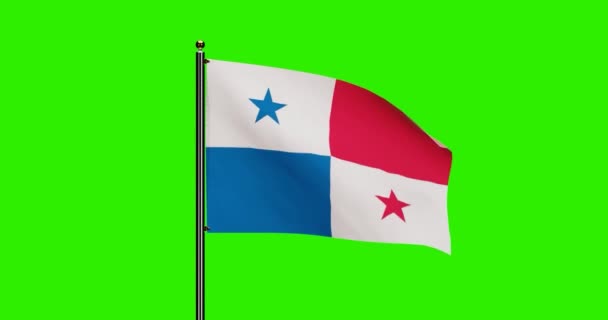 Rendered Panama National Flag Waving Animation Realistic Wind Motion National — Stock Video
