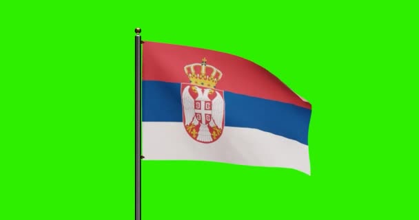 Rendered Serbia National Flag Waving Animation Med Realistisk Vindbevegelse National – stockvideo