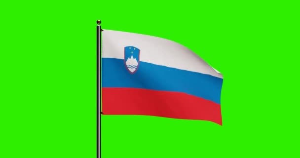 Gjengitt Slovenia National Flag Waving Animation Med Realistisk Vindbevegelse National – stockvideo
