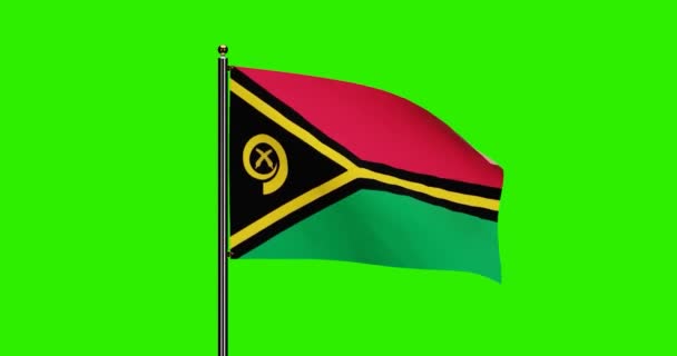 Rendered Vanuatu National Flag Viftande Animation Med Realistisk Vind Rörelse — Stockvideo