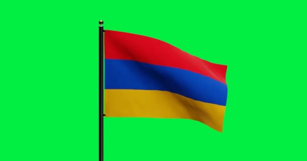 Rendered Armenia National Flag Waving Animation Met Realistische Wind Motion — Stockvideo