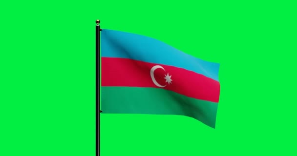 3Dレンダリング アゼルバイジャン国旗 現実的な風の動きとアニメーション シームレスなループアニメーションとアゼルバイジャンの国旗 グリーンスクリーン背景との4K決断 — ストック動画