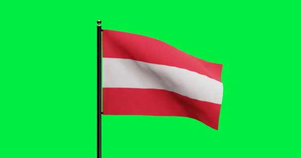Vykreslené Rakousko Národní Vlajková Animace Realistickým Pohybem Větru Národní Vlajka — Stock video