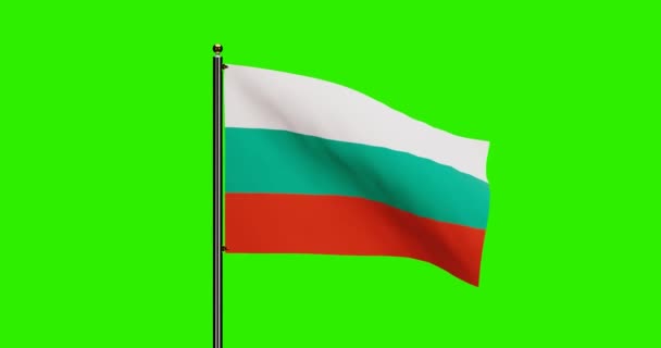 Rendered Bulgarien National Flag Viftande Animation Med Realistisk Vind Rörelse — Stockvideo