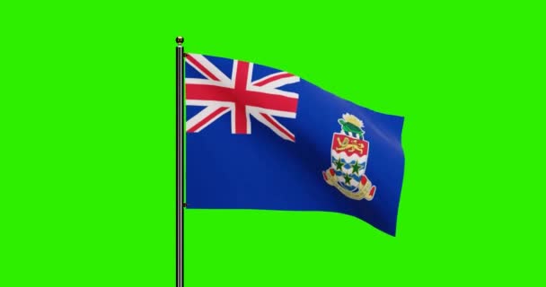 Rendered Cayman Islands National Flag Waving Animation Realistic Wind Motion — Stockvideo