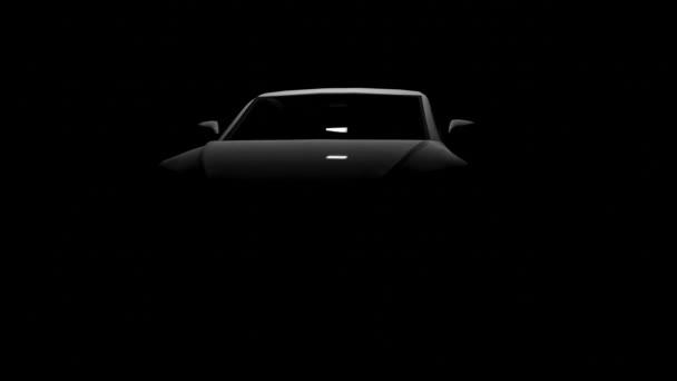 Темноте Мигает Фара Автомобиля Спортивный Автомобиль — стоковое видео