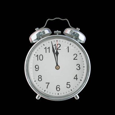 Akşam 11: 58 veya AM Vintage Çelik Alarm Saati