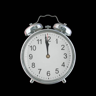 11: 59 PM veya AM Vintage Çelik Alarm Saati
