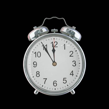 11: 55 PM veya AM Vintage Çelik Alarm Saati