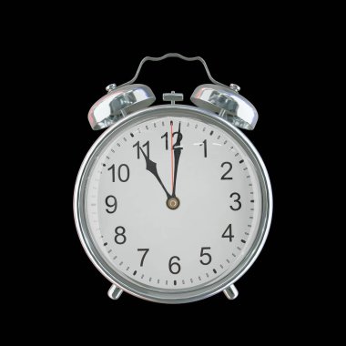 11: 01 PM veya AM Vintage Çelik Alarm Saati