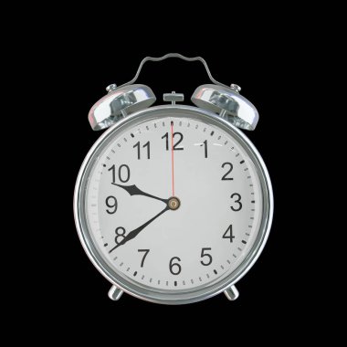 9: 39 PM veya AM Vintage Çelik Alarm Saati