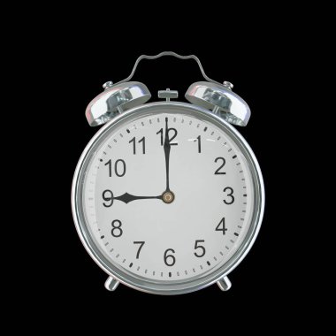 Akşam 9: 00 veya AM Vintage Çelik Alarm Saati