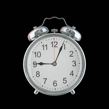 Akşam 9: 04 veya AM Vintage Çelik Alarm Saati