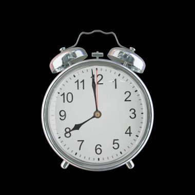 7: 59 PM veya AM Vintage Çelik Alarm Saati