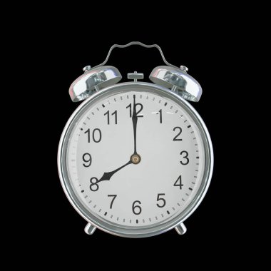 Akşam 8: 00 veya AM Vintage Çelik Alarm Saati