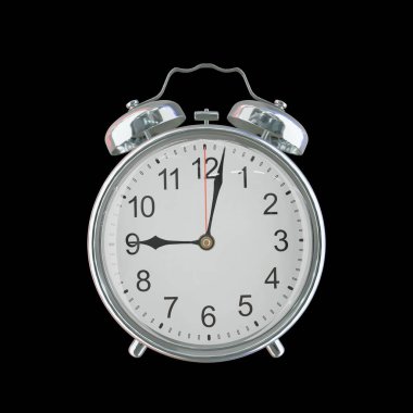 Akşam 9: 02 ya da AM Vintage Çelik Alarm Saati