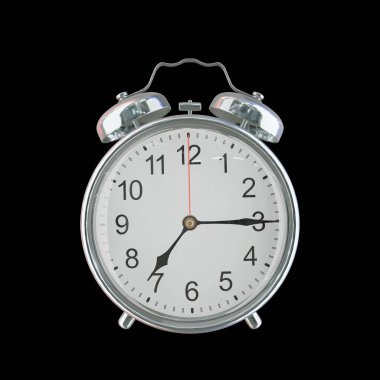 Akşam 7: 15 veya AM Vintage Çelik Alarm Saati
