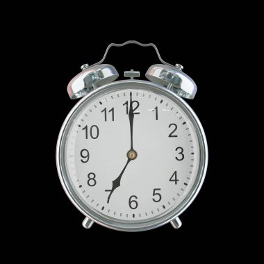 Akşam 7: 00 veya AM Vintage Çelik Alarm Saati