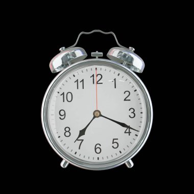 Akşam 7: 19 veya AM Vintage Çelik Alarm Saati