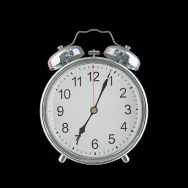 Akşam 7: 04 veya AM Vintage Çelik Alarm Saati