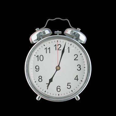 Akşam 7: 03 veya AM Vintage Çelik Alarm Saati