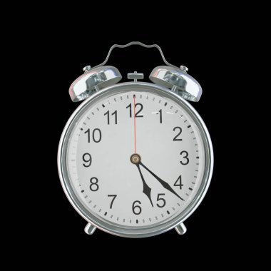 Akşam 5: 22 veya AM Vintage Çelik Alarm Saati