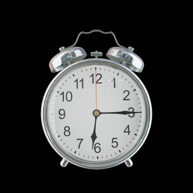 Akşam 6: 15 veya AM Vintage Çelik Alarm Saati