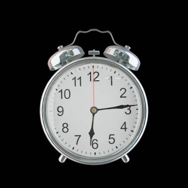 Akşam 6: 14 veya AM Vintage Çelik Alarm Saati