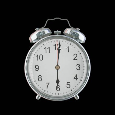 Akşam 6: 01 veya AM Vintage Çelik Alarm Saati