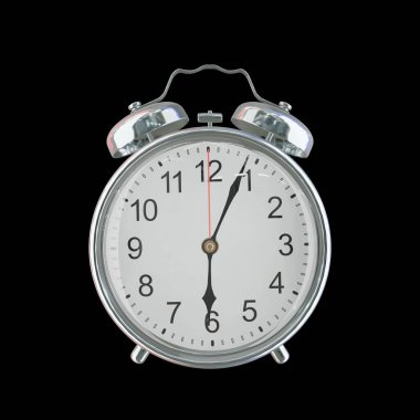 Akşam 6: 04 veya AM Vintage Çelik Alarm Saati