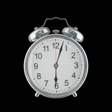 Akşam 6: 03 veya AM Vintage Çelik Alarm Saati