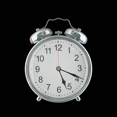 Akşam 5: 19 veya AM Vintage Çelik Alarm Saati