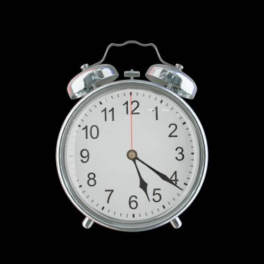 Akşam 5: 21 veya AM Vintage Çelik Alarm Saati